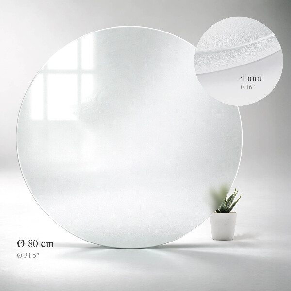 Okrúhla polopriehľadná stolová doska