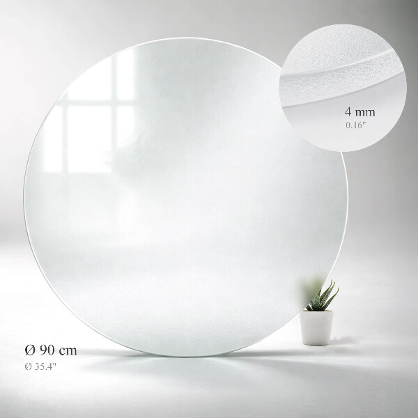 Okrúhla polopriehľadná stolová doska