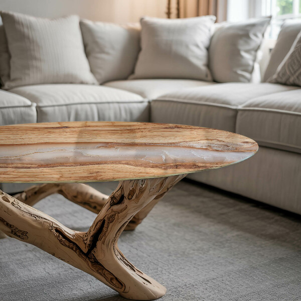 Doska na stôl Drevo s akcentmi živice