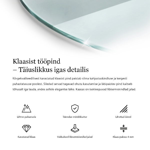 Okrúhla stolová doska priehľadná