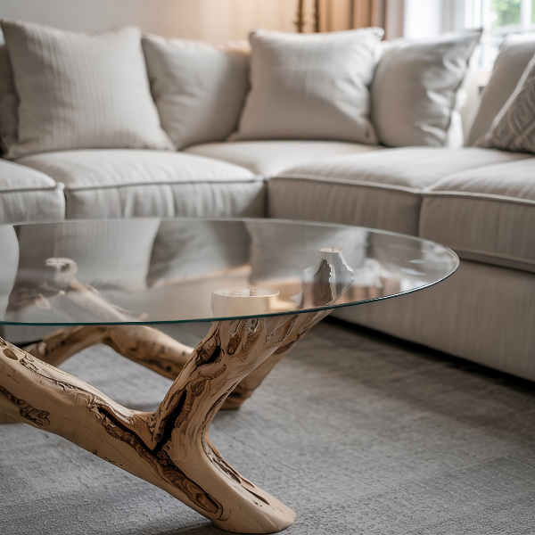 Okrúhla stolová doska priehľadná