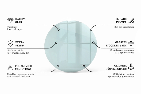 Okrúhla stolová doska priehľadná