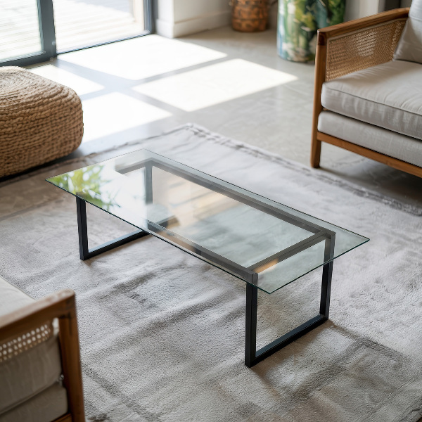 Obdĺžniková stolová doska priehľadná