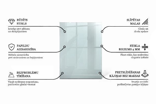 Obdĺžniková stolová doska priehľadná