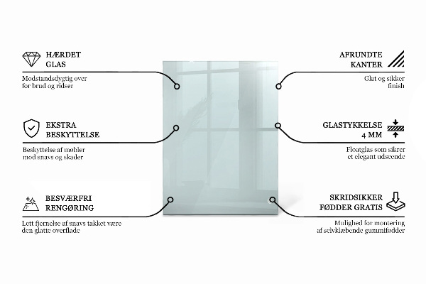 Obdĺžniková stolová doska priehľadná