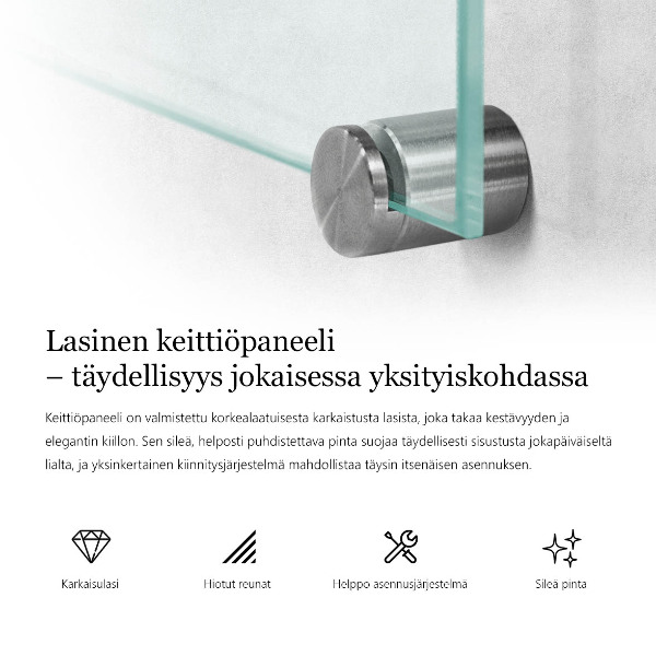 Transparentný zástena do kuchyne 100x30 cm