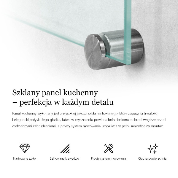 Sklenená zástena do kuchyne transparentný 100x50 cm