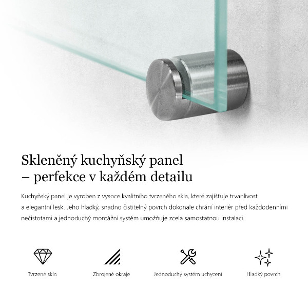 Sklenená zástena do kuchyne transparentný 100x50 cm