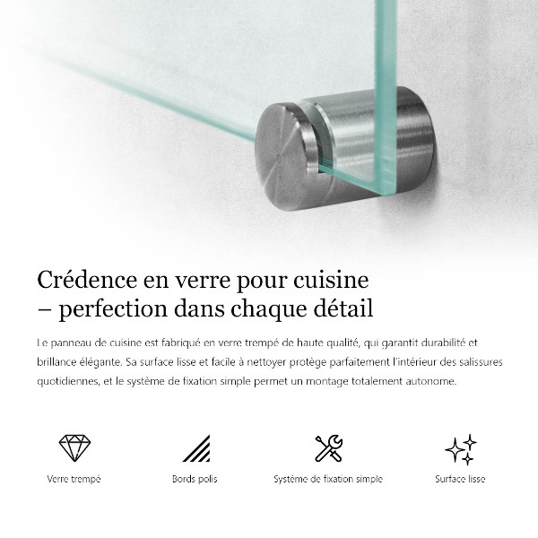 Sklenená zástena do kuchyne transparentný 100x50 cm