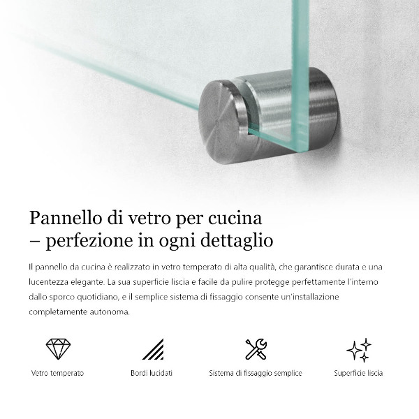 Sklenená zástena do kuchyne transparentný 100x50 cm