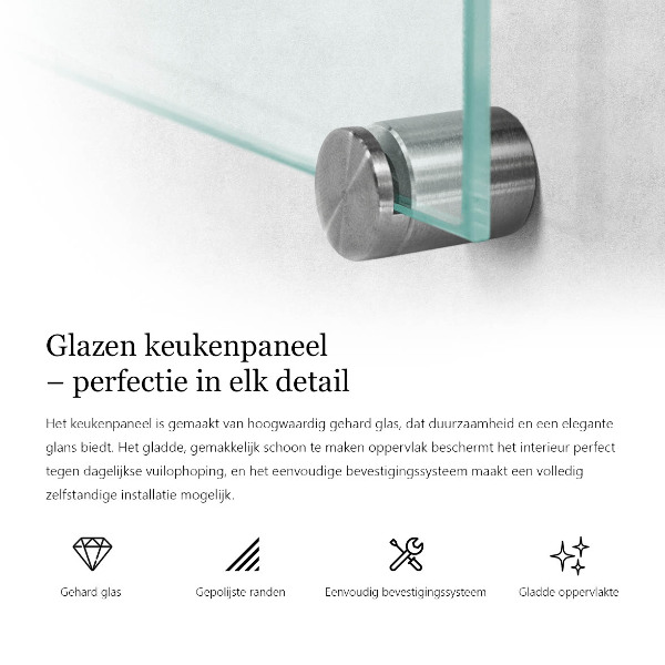 Sklenená zástena do kuchyne transparentný 100x50 cm