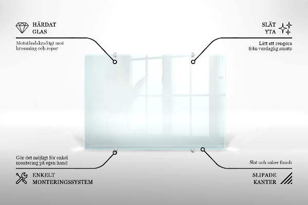 Transparentný sklenená zástena do kuchyne 100x70 cm