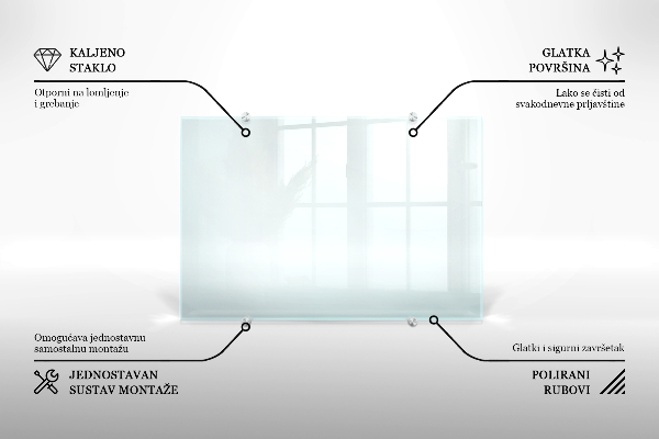 Transparentný obklad za kuchynskú linku 125x50 cm