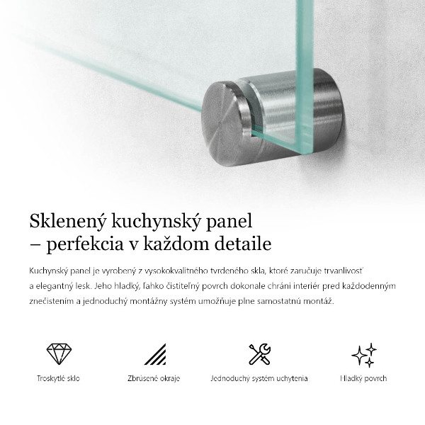 Obklad do kuchyne transparentný 60x40 cm