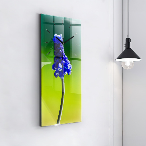 Vertikálne hodiny Modré kvety