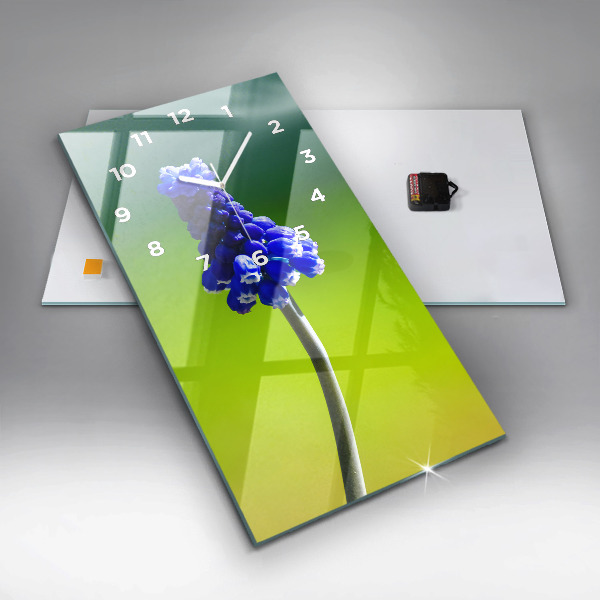 Vertikálne hodiny Modré kvety