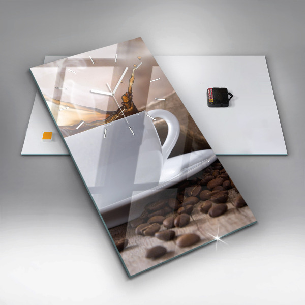 Vertikálne hodiny Šálka kávy