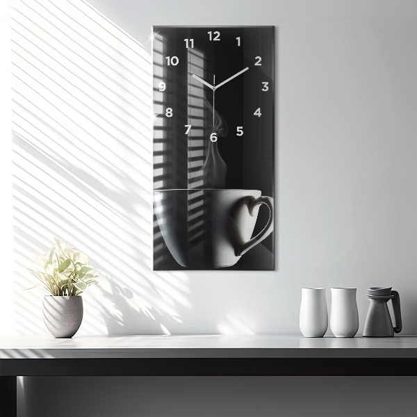 Vertikálne hodiny Šálka kávy