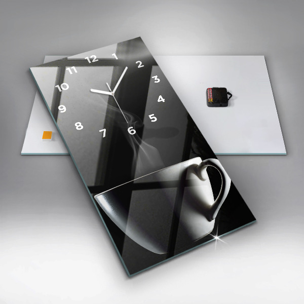 Vertikálne hodiny Šálka kávy