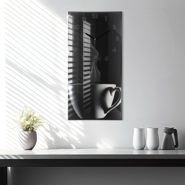 Vertikálne hodiny Šálka kávy