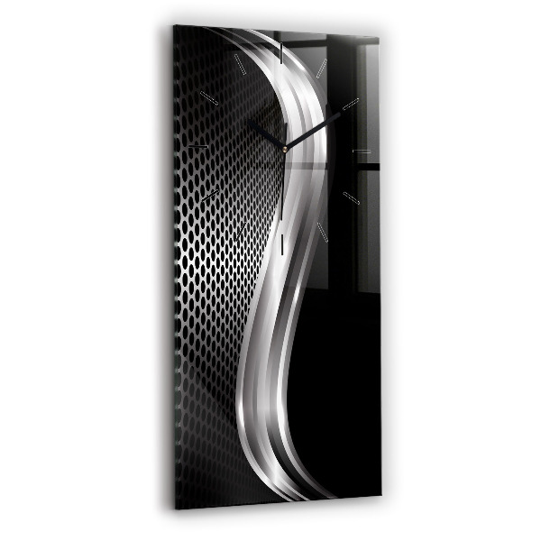 Vertikálne hodiny Black metalová abstrakcia