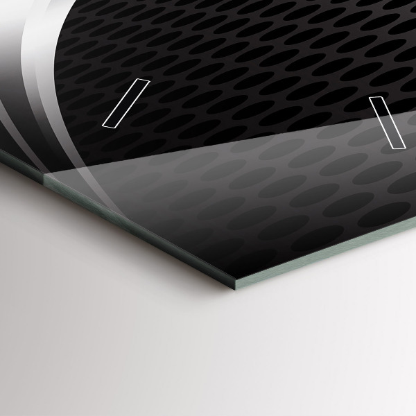 Vertikálne hodiny Black metalová abstrakcia