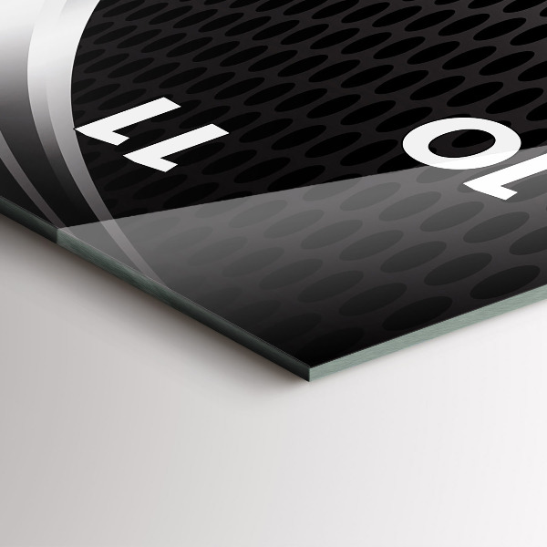 Vertikálne hodiny Black metalová abstrakcia