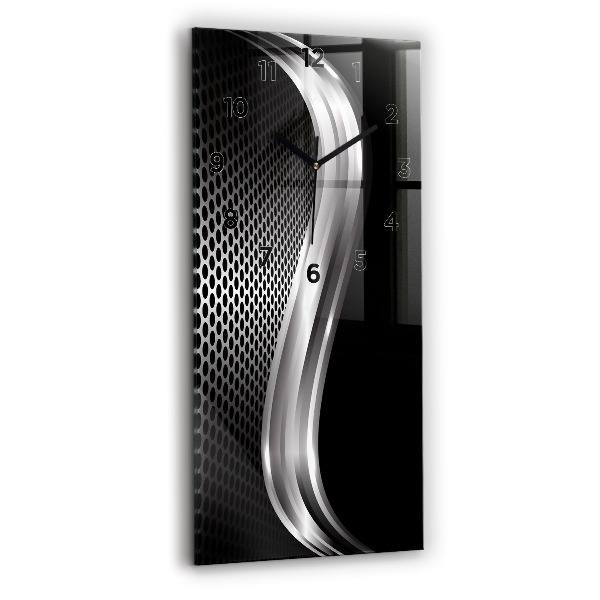 Vertikálne hodiny Black metalová abstrakcia
