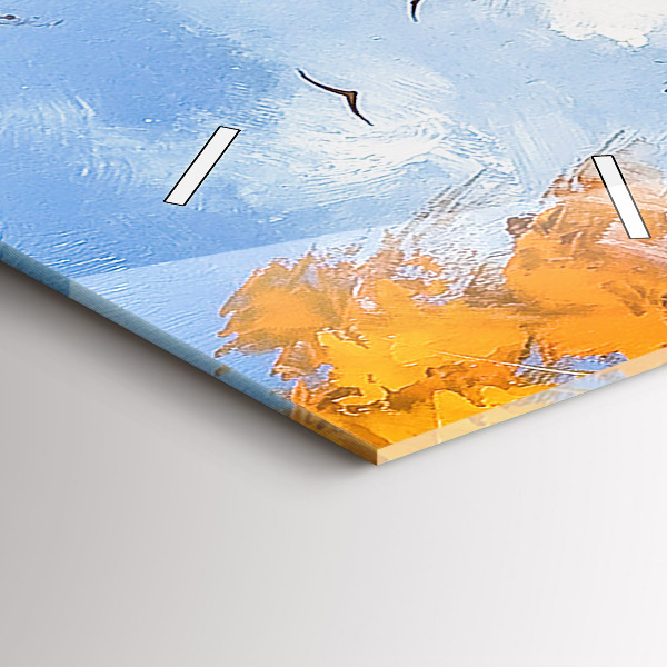 Vertikálne hodiny Jesenná krajina s riekou