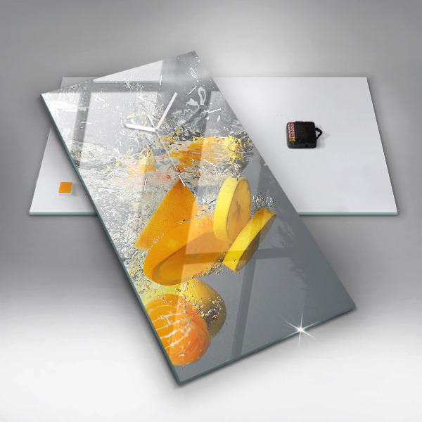 Vertikálne hodiny Citrusové plody vo vode