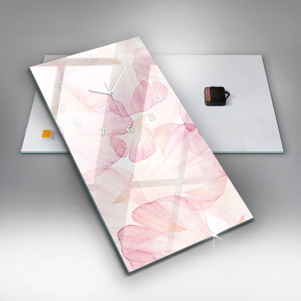 Vertikálne hodiny Okvetné lístky akvarelu