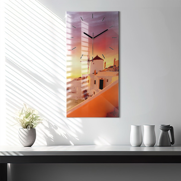 Vertikálne hodiny Starý veterný mlyn na Santorini