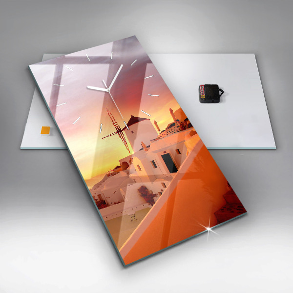 Vertikálne hodiny Starý veterný mlyn na Santorini