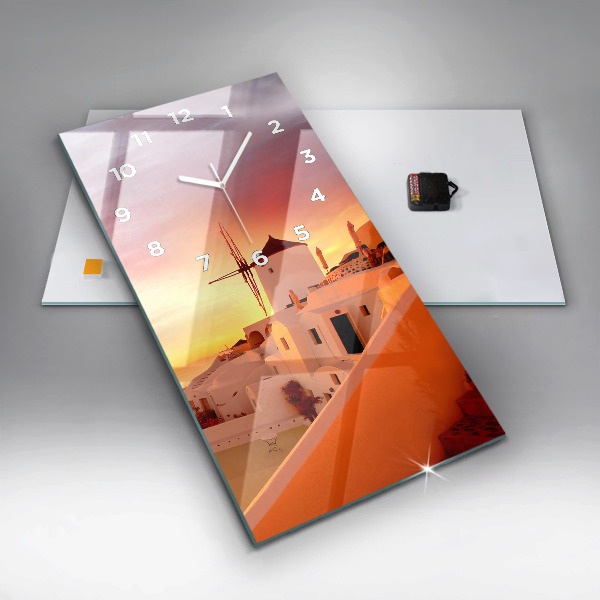 Vertikálne hodiny Starý veterný mlyn na Santorini