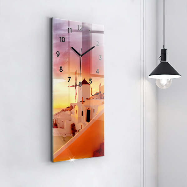 Vertikálne hodiny Starý veterný mlyn na Santorini