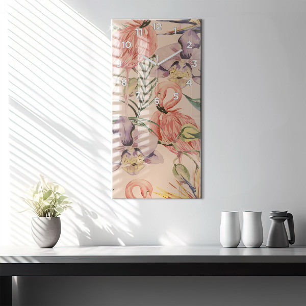 Vertikálne hodiny Tropické palmové listy