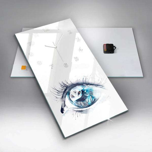 Vertikálne hodiny Ilustrácia vlčí pohľad