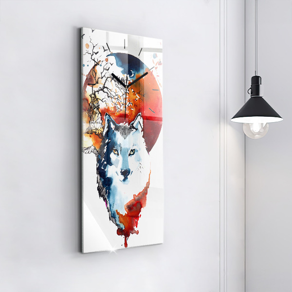 Vertikálne hodiny Vlk a Spln