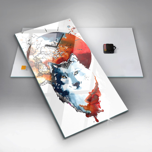 Vertikálne hodiny Vlk a Spln