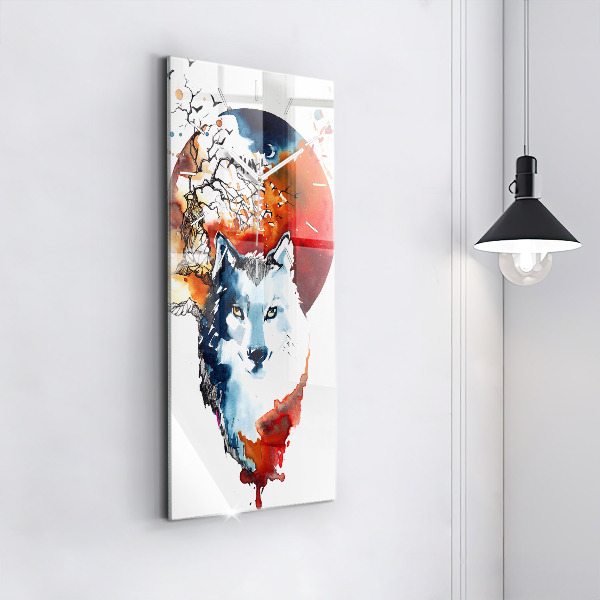 Vertikálne hodiny Vlk a Spln