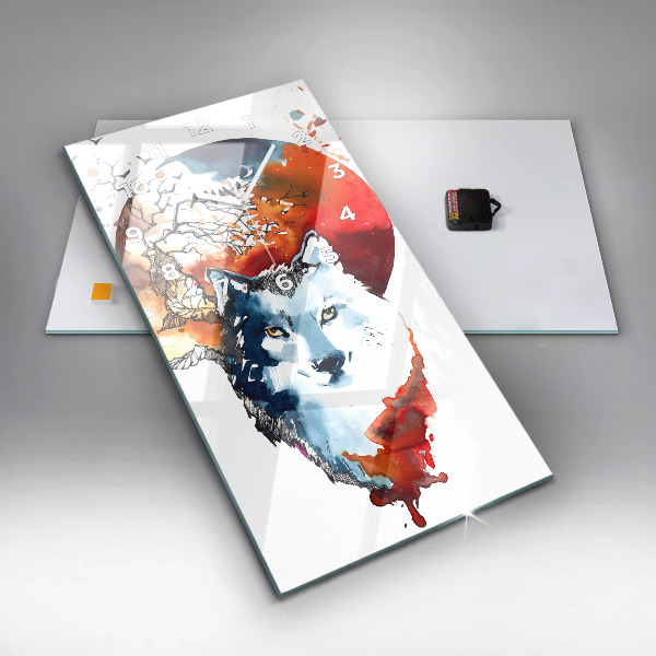 Vertikálne hodiny Vlk a Spln