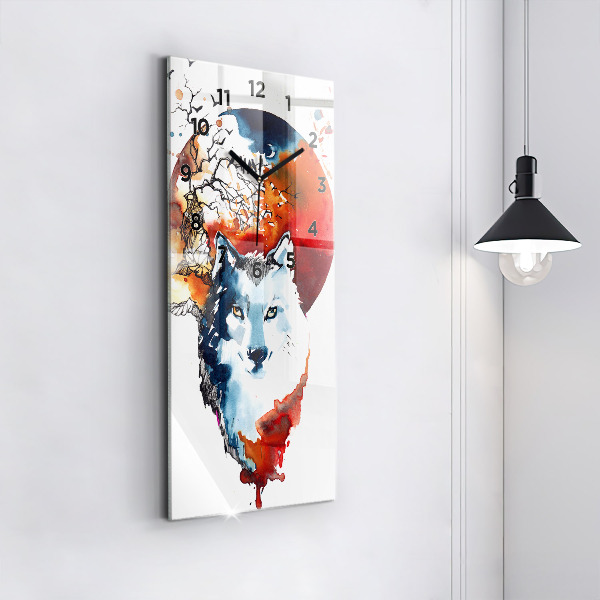 Vertikálne hodiny Vlk a Spln