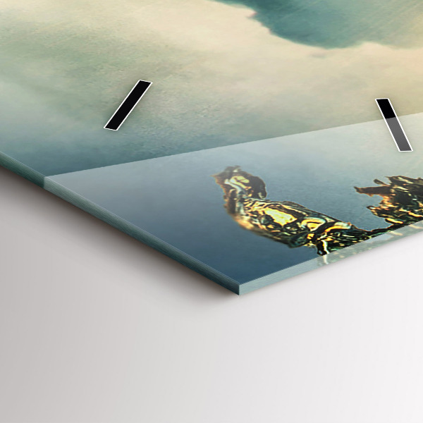 Vertikálne hodiny Perspektíva vĺn západu slnka