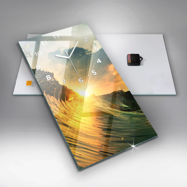 Vertikálne hodiny Perspektíva vĺn západu slnka
