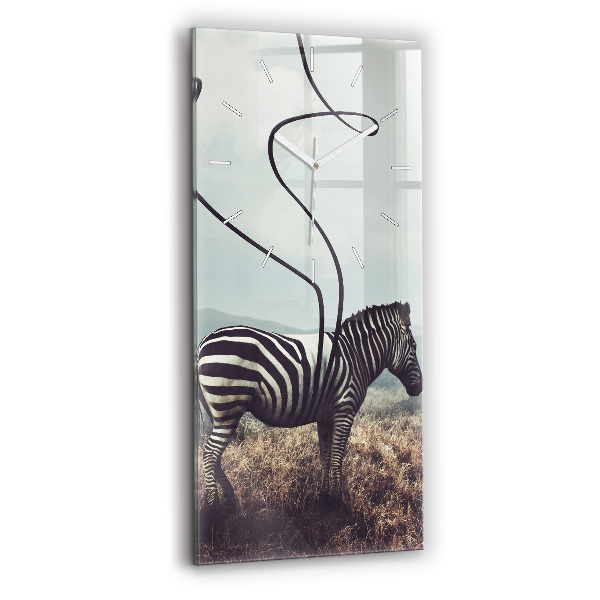 Vertikálne hodiny Zebra – abstrakcia