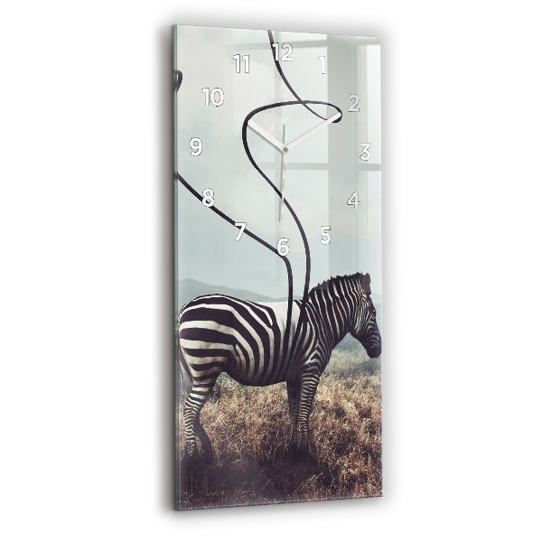Vertikálne hodiny Zebra – abstrakcia