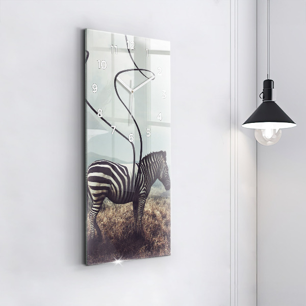 Vertikálne hodiny Zebra – abstrakcia