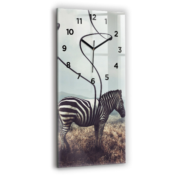 Vertikálne hodiny Zebra – abstrakcia
