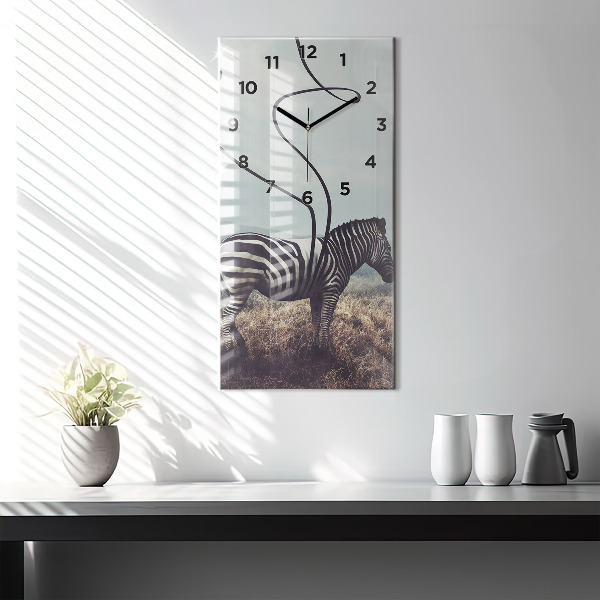 Vertikálne hodiny Zebra – abstrakcia