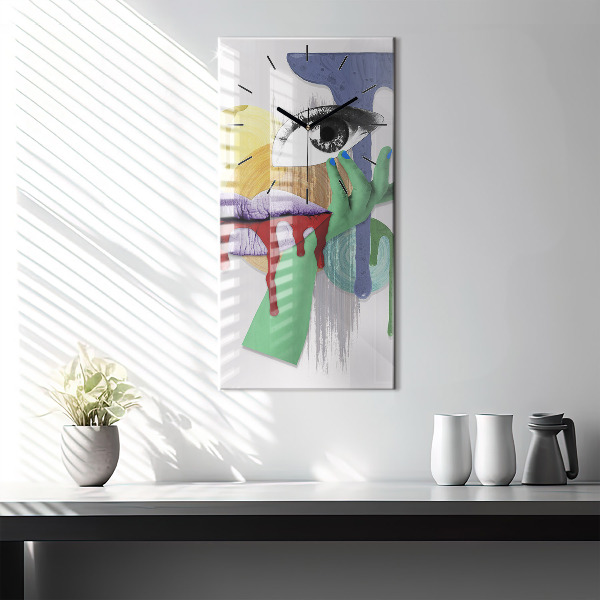 Vertikálne hodiny Surrealistická koláž